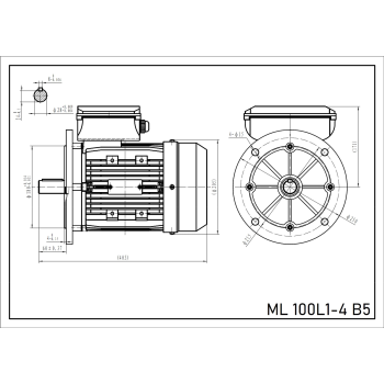 Silnik elektryczny jednofazowy 2,2kW 1400 obr/min. 100 B5